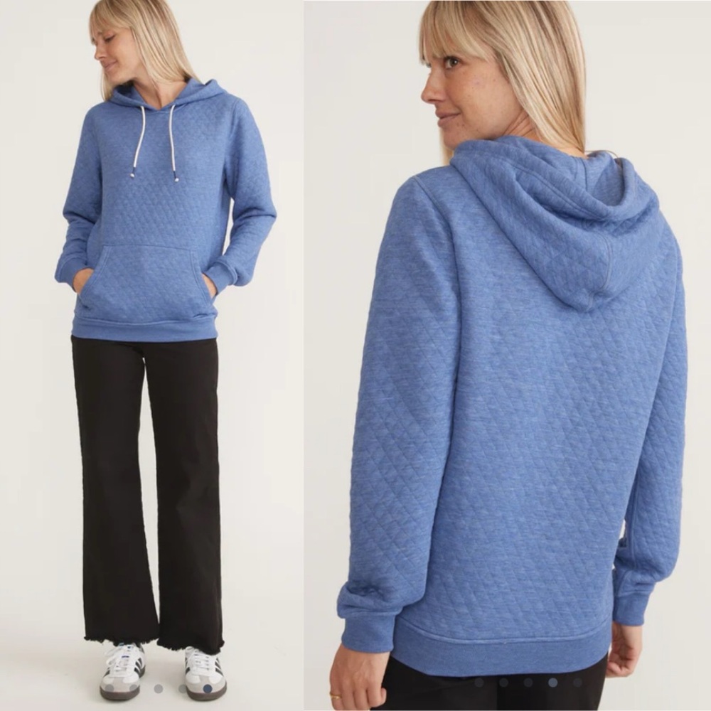 Marine Layer Corbet Quilted Hoodie in Artic Ice